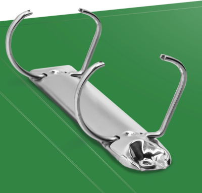 Папка на 2-х D-кольцах Бюрократ -0840/2DGRN A4 пластик 0.8мм кор.40мм внутр. с вставкой зеленый