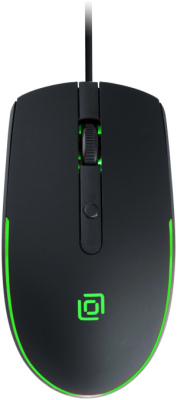 Мышь Оклик 100M черный оптическая 1600dpi USB для ноутбука 4but (1909417)