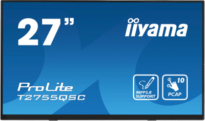 Монитор Iiyama 27" ProLite T2755QSC-B1 черный IPS LED 5ms 16:9 HDMI M/M матовая 400cd 178гр/178гр 2560x1440 75Hz DP Quad HD 2K (1440p) USB Touch 5.8кг