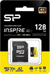 Флеш карта microSD 128GB Silicon Power SP128GBSTXLA2V1NSP Inspire + adapter