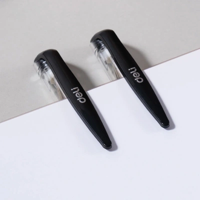 Набор ручек гелев. Deli C6600S-T прозрачный/черный d=0.5мм черн. черн. пакет (2шт) кругл. резин. манжета черный