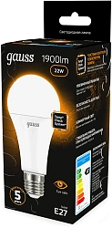 Лампа светодиодная Gauss A70 22Вт цок.:E27 груша 220B св.свеч.бел.теп. (упак.:10шт) (102502122)