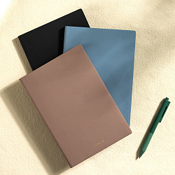 Блокнот Deli EN128LLT-GREY A5 210х143мм искусст. кожа 96л линейка мягкая обложка коричневый