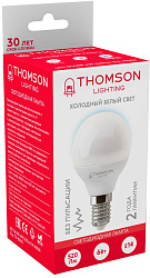 Лампа светодиодная Thomson TH-B2315 6Вт цок.:E14 шар 220B св.свеч.бел.хол. Globe (упак.:1шт)
