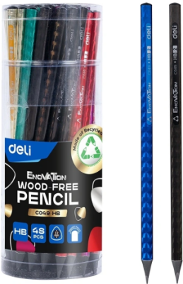 Карандаш ч/г Deli EC049-HB 2.2мм HB трехгран. ассорти