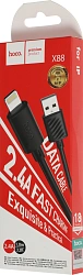 Кабель Hoco X88 Gratified USB (m)-Lightning (m) 1м черный коробка
