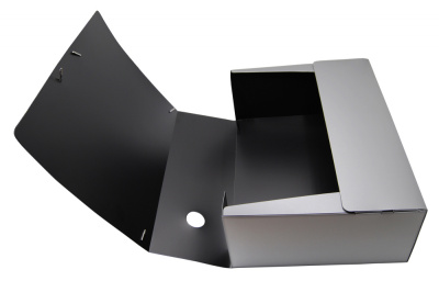 Папка архивная на резинке Silwerhof Perlen 311916-77 полипропилен 1мм корешок 120мм A4 серебристый металлик