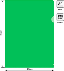 Папка-уголок Бюрократ -EE310/1GREEN A4 пластик 0.15мм зеленый