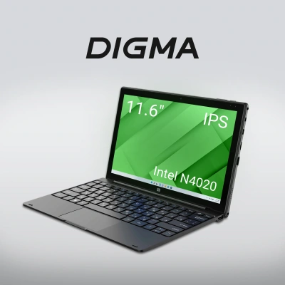 Планшет Digma EVE 1496E N4020 (2.8) 2C RAM8Gb ROM256Gb 11.6" IPS 1366x768 Windows 11 Home черный 5Mpix 5Mpix BT WiFi microSD 256Gb 5500mAh