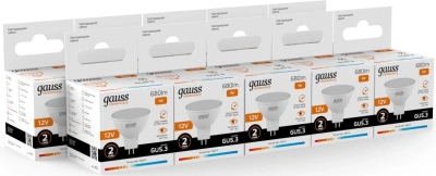 Лампа светодиодная Gauss Elementary 11519 9Вт цок.:GU5.3 софит 12B св.свеч.теп.св./дневн. (упак.:1шт)