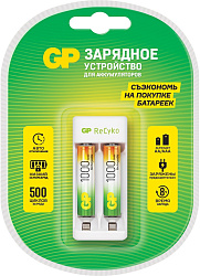 Зарядное устройство GP Rechargeable E211/100AAAHCCS-2CR1 AA/AAA NiMH 1000mAh (2шт) блистер