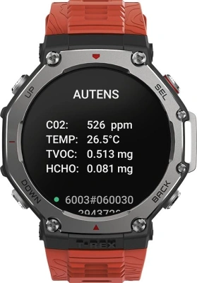 Смарт-часы Amazfit T-Rex 3 A2323 48.5мм 1.5" AMOLED корп.темно-серый рем.красный разм.брасл.:145-210мм (1746757)