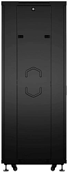 Шкаф коммутационный Cabeus (SH-05C-12U60/60-BK) напольный 12U 600x600мм пер.дв.стекл металл 800кг черный 500мм 730мм IP20 сталь