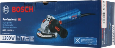 Углошлифовальная машина Bosch GWS 12-125 S 1200Вт 11000об/мин рез.шпин.:M14 d=125мм (06013A6020)