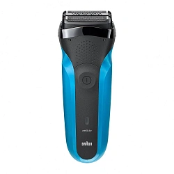 Бритва сетчатая Braun Series 3 310 реж.эл.:2 питан.:аккум. черный/голубой
