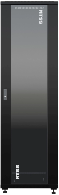 Шкаф коммутационный NTSS Премиум (NTSS-R42U6060GS-1BL) напольный 42U 600x600мм пер.дв.стекл металл 900кг черный 510мм 86кг 1987мм 20 металл