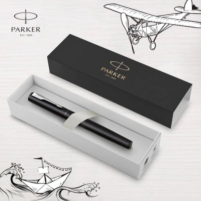 Ручка роллер Parker Vector XL (2159774) Black CT F черн. черн. подар.кор.