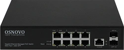 Коммутатор Osnovo SW-80802/L(150W) (L2) 8x1Гбит/с 2SFP 8PoE+ 150W управляемый