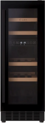 Винный шкаф Lex LWD3017BL dual zone 1-нокамерн. черный