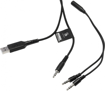 Наушники с микрофоном A4Tech Bloody G260p белый/черный 2м мониторные USB оголовье (G260P)
