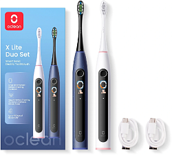 Набор электрических зубных щеток Oclean X Lite Duo Set N1801 синий/серый