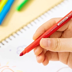 Фломастеры Deli EC161-24 Color Kids круг. конический пиш. наконечник Вентилируемый 24цв. пакет с европодвесом