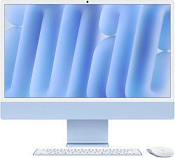 Моноблок Apple iMac A3137 24" 4.5K M4 10 core (4) 16Gb SSD256Gb 10 core GPU macOS WiFi BT 143W клавиатура мышь Cam синий 4480x2520