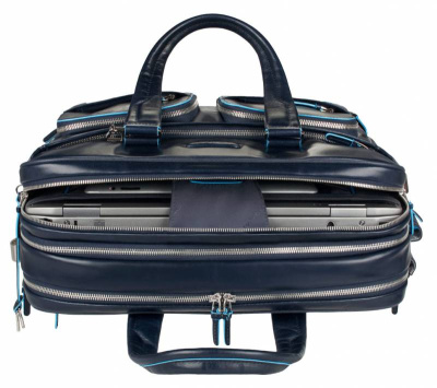 Деловая сумка Piquadro Blue Square CA2765B2/N с отделением для ноутбука черный натур.кожа