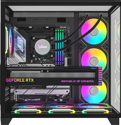 Корпус Formula Crystal Z9 черный без БП ATX 7x120mm 2xUSB3.0 audio bott PSU