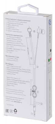 Наушники внутриканальные Оклик HP-S-220 1.1м черный/красный проводные в ушной раковине (D2-1B/R)