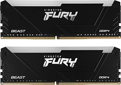 Память DDR4 2x16GB 3200MHz Kingston KF432C16BB2AK2/32 Fury Beast RGB RTL Gaming PC4-25600 CL16 DIMM 288-pin 1.35В kit single rank с радиатором Ret