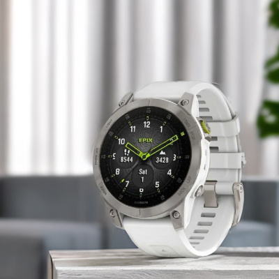 Смарт-часы Garmin Epix Gen 2 Sapphire 33.02мм 1.3" AMOLED корп.титан рем.белый (010-02582-21)