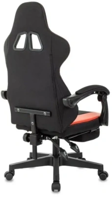 Кресло игровое Zombie Weaver черный/красный ткань/эко.кожа с подголов. крестов. пластик подст.для ног пластик черный