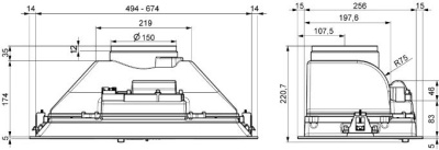 Вытяжка встраиваемая Elikor Casper 52Н-450-П3Д нержавеющая сталь управление: ползунковое (1 мотор)