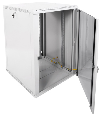 Шкаф коммутационный ЦМО ШРН-ЭКОНОМ (ШРН-Э-18.650) настенный 18U 600x650мм пер.дв.стекл 65кг серый 600мм 31.8кг 180град. 930мм