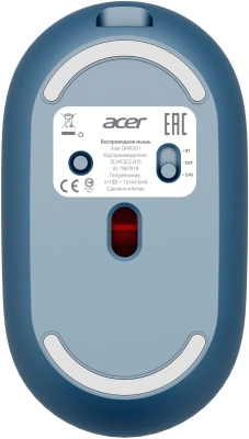 Мышь Acer OMR301 синий оптическая 1600dpi беспров. BT/Radio USB 4but (ZL.MCECC.01S)