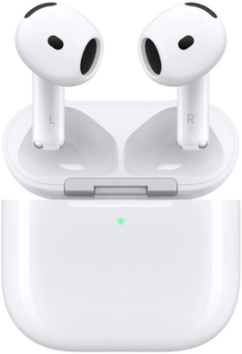 Гарнитура вкладыши Apple AirPods 4 ANC A3055,A3056,A3059 белый беспроводные bluetooth в ушной раковине (MXP93ZA/A)