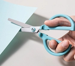 Ножницы Deli ENS051 BLUE Nusign офисные 180мм ручки пластиковые титановое покрытие сталь голубой