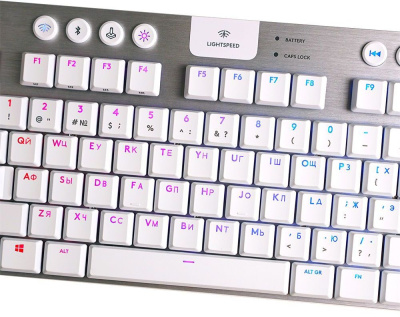 Клавиатура Logitech G915 TKL Lightspeed механическая серебристый USB беспроводная BT/Radio slim Multimedia for gamer LED (920-010117)