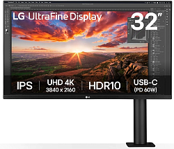 Монитор LG 31.5" UltraFine 32UN880K-B черный IPS LED 16:9 HDMI M/M матовая HAS Piv 1000:1 380cd 178гр/178гр 3840x2160 60Hz DP 4K USB 10.3кг