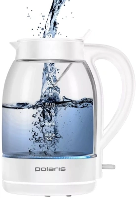 Чайник электрический Polaris PWK 1797CGL 1.8л. 2200Вт белый корпус: пластик/стекло