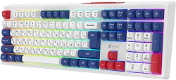 Клавиатура Оклик 725G белый/красный USB Multimedia for gamer LED (2070294) кабель 1.8м