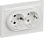 Розетка силов. IEK Brite РС12-3-БрБ BR-R21-16-K01-F 2розет. двойн. скрыт. зазем. IP20 белый (упак.:1шт)