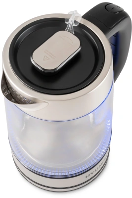 Чайник электрический Hyundai HYK-G4015 1.9л. 2200Вт черный/серебристый корпус: стекло