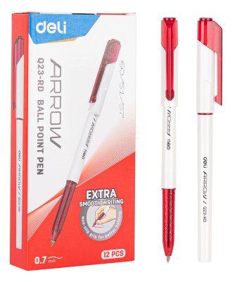 Ручка шариков. Deli Arrow EQ23-RD белый/красный d=0.7мм красн. черн. (1шт)