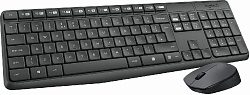Клавиатура + мышь Logitech MK235 клав:серый мышь:серый/черный USB беспроводная Multimedia (920-007931)