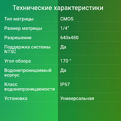 Камера заднего вида Digma DCV-200 универсальная