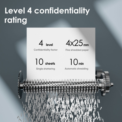 Шредер Deli ET051 белый с автоподачей (секр.P-4) фрагменты 8лист. 16лтр.