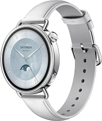 Смарт-часы Xiaomi Watch S4 41мм 1.32" AMOLED корп.серебристый рем.белый разм.брасл.:120-190 мм (BHR07VUGL)