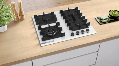 Газовая варочная поверхность Bosch PNK6B2P40R белый